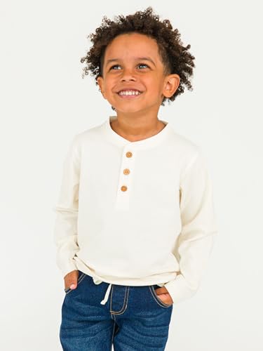 Image of RUGGEDBUTTS Baby /Toddler Boys Long Sleeve Henley Tee - Knit Henley Shirt