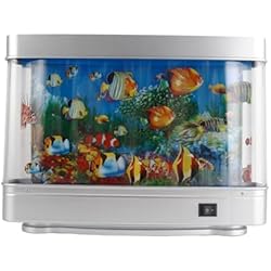 Lamparas De Sal Falsas JISADER Lámpara decorativa de acuario falso, lámpara decorativa de acuario de peces, paisaje tropical artificial