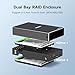 MAIWO Hard Drive RAID Enclosure Dual Bay for 2.5 Inch SATA SSD HDD, USB 3.1 GEN 2 10Gbps with UASP, RAID 0/1/JBOD/PM, 16TB Capacity, External Hard Drive Reader Case Aluminum
