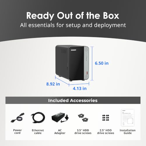 Image of QNAP TS-262A-4G 2-Bay Desktop NAS | Intel Celeron N5095 Quad-Core (up to 2.9 GHz), 2.5GbE, Dual M.2 SSD Slots, QTS