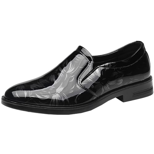 Anzugschuhe Herren Oxford-Abendschuhe Lederschuhe Lack Halbschuhe Herren-Schuhe mit schlichtem Muster Businessschuhe Leder Mit Absatz lach Kleid-Schuhe Elegant Oxford Schuhe Weich Anzugschuhe