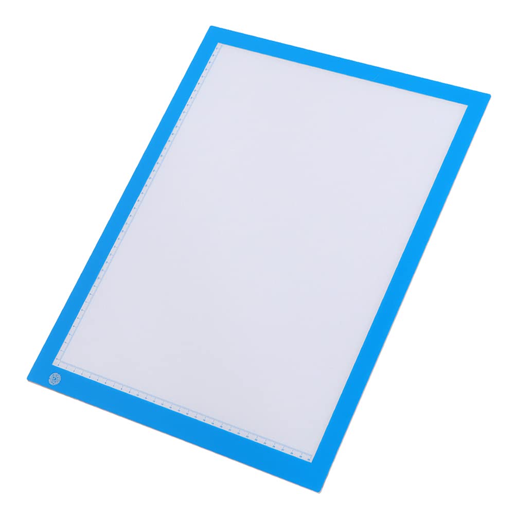 Tappetino luminoso a LED ultrasottile per tracciare, disegnare, fare schizzi, con protezione per gli occhi, illuminazione uniforme, per artisti, designer, artigiani, (Dimmerazione blu a tre