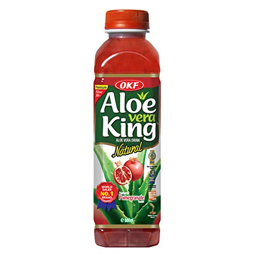 OKF Bebida de Aloe vera sabor romã 500 mL pacote com 10