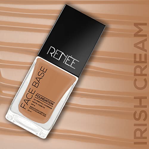 Image of RENEE Face Base Liquid Foundation - Irish Cream, 23ml | Enriched with Hyaluronic Acid & Vitamin E, Provides SPF 8 Protection, Weightless, Long-lasting Matte Finish