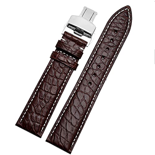 Bracelet de montre en cuir crocodile 20mm marron ravivez l'histoire de votre montre préférée