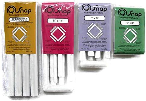 Q-Snap Needlework Frame Bundle: 11x11, 8x8, 6x6, and Extension Kit