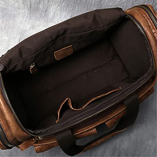 Vintage Men's Hand Luggage Bag Travel Bag Genuine Leather Large Capacity Single Shoulder Messenger for 14 Inch Laptop2