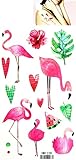 Pink Flamingo Tattoo Fake Waterproof Temporary Tattoos For Men Women Decorations Body Neck Chest Shoulder Legs Arm Back Patterned Flamingo Bird Cartoon 3D Tattoo
