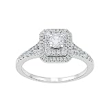 GILDED Lab Grown Diamond 1/2 ct. T.W. Sterling Silver Square Engagement Ring