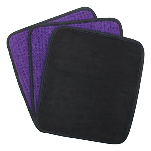 AngleKai Microfiber Bowling Ball Towels 3 Pack, 10" x 8" Bowling Towel Shammy Pad with Easy-Grip Dots Purple Bowling Cleaner Towel Non-Slip Microfiber Bowling Pad Bowling Accessories Cover