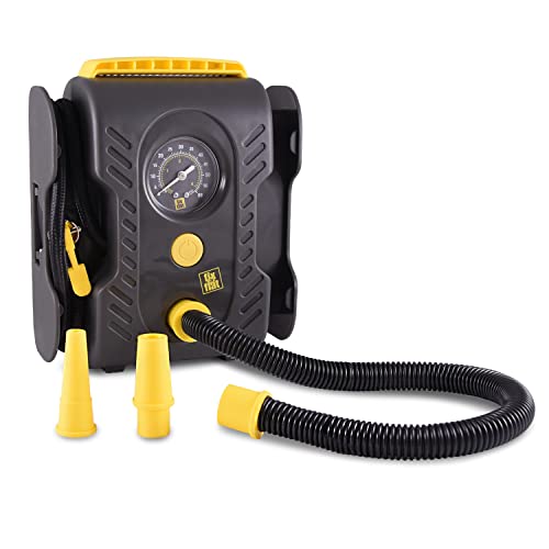 Fix-a-Flat S40075 Tire Inflator, Multi-Purpose, Analogue, includes LED light and quick connect hose, 8 min inflation