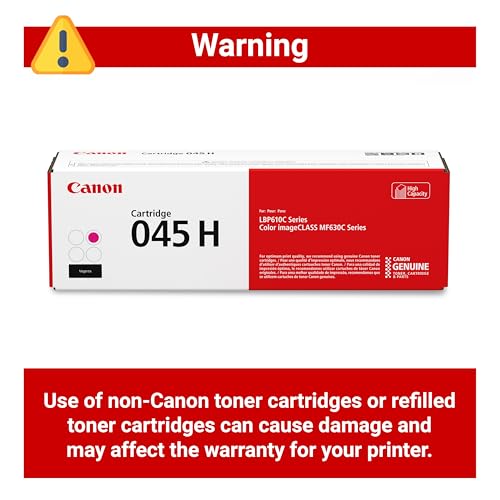 Image of Canon Genuine Toner, Cartridge 045 Magenta, High Capacity (1244C001), 1 Pack, for Canon Color imageCLASS MF634Cdw, MF632Cdw, LBP612Cdw Laser Printers
