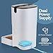 Smart Automatic Cat Feeder - 6-L Reliable Automatic Cat Food Dispenser with Display LCD Screen for Easy Set Up - (White)