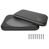 4' x 6' Speaker Grill Covers, Car Speaker Subwoofer Guard Protector, ABS Plastic Frame with Metal Mesh, Square, Black - 2Pcs