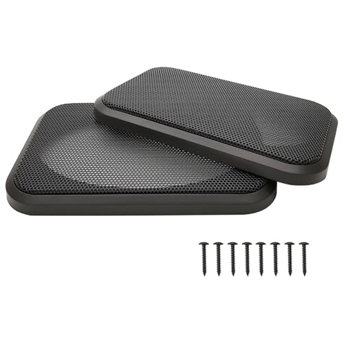 4' x 6' Speaker Grill Covers, Car Speaker Subwoofer Guard Protector, ABS Plastic Frame with Metal Mesh, Square, Black - 2Pcs
