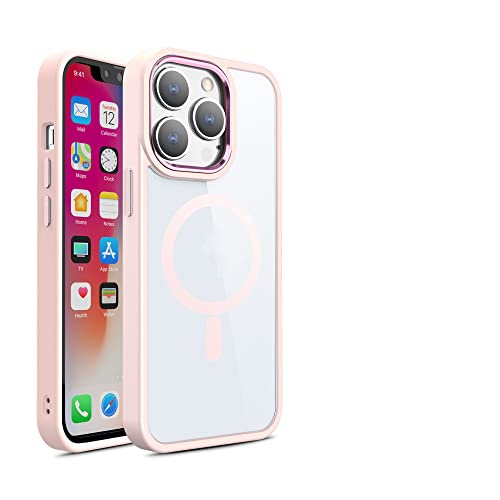Étui de charge magnétique pour iPhone 11 Pro Max avec anneau en métal rose