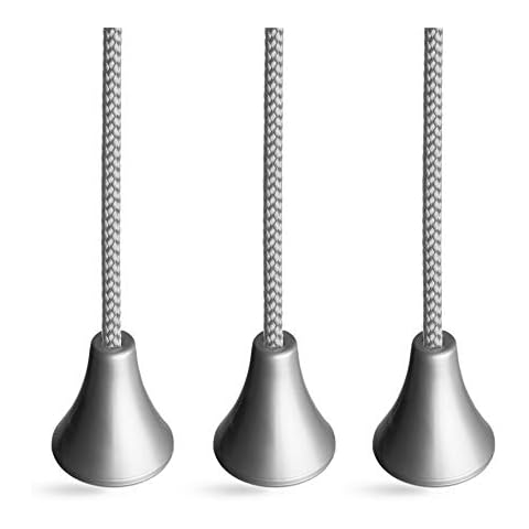 Pull Cord String for Bathroom Light or Ceiling Switches, Metallic Silver Cord and Acorn, Package of Three Cover