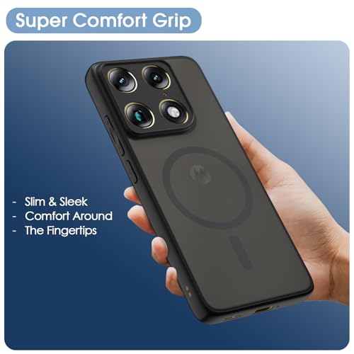 Image of Pikkme Back Cover for Motorola Moto Signature 5G Compatible with Mag-Safe Smoke Back | Shockproof Design | Hard Transparent Back Case (Black Smoke Mag-Safe)
