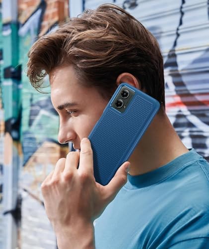 Image of FNTCASE for Moto G-5G 2024 Case: Moto G 2024 Phone Case with Screen Protector 14FT Military Grade Drop Protection Shockproof Rugged Anti-Slip Sweat-Resistant Matte Dual Layer Daily Cover (Blue)
