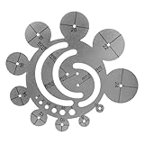 OFFSCH 属製レザークラフトテンプレート 丸みを帯びたコーナーカット定規 高精切断用 耐久性のある形設計 革素材になクラフトツール