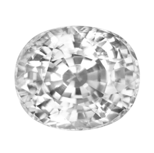 Galaxy Gems7.5 carat Zirconia Stone 8.20 Ratti Zarkan Stone Oval Shape White Zircon Stone Original Certified Real & Valuable Safed Jarkan For Necklace Making सफ़ेद जरकन
