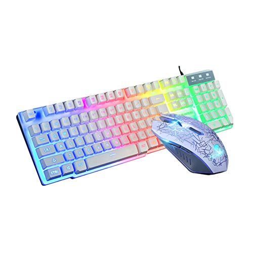 Image of Keyboard Mechanical Gaming Keyboard Mouse Combo Changeable Led Backlit Usb Wired Keyboards Adjustable Dpi Mouse for Tablet Desktop Games