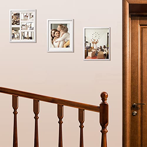 Twing 11X14 Picture Frame White Displays 8X10 Photo Frame With Mat Or 11X14 Without Mat, Made Of Plexiglass, Mdf Wood, Wall Mounting, Ideal Gift To Family And Friends #TOP6