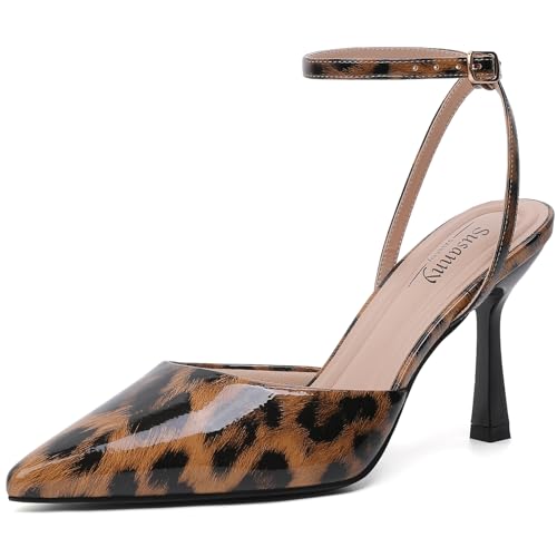 Image of Susanny Heels for Women Stiletto Closed Pointed Toe Backless Dress Shoes High Heels Sexy Kitten Pumps Wedding Guest Party Dance Prom Dressy Comfort Shoes