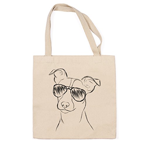 Max the Jack Russell Terrier - Bolsa de lona de algodón 100% resistente (14,75 x 14,75 x 5 cm)