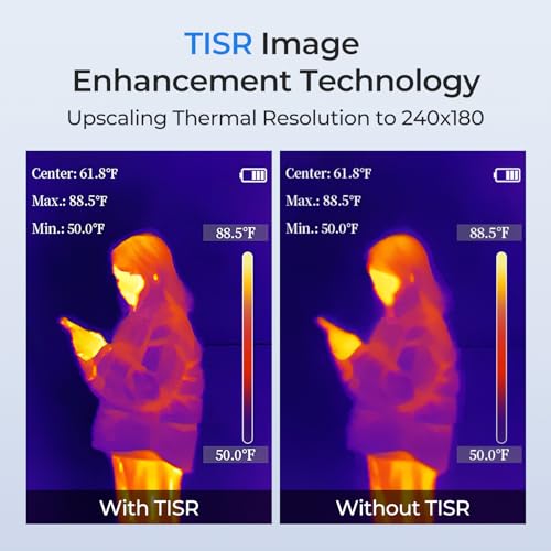 Image of TOPDON TC004 Lite Thermal Imaging Camera, 160 x 120 IR Resolution 15-Hour Battery Life Handheld Infrared Thermal Imager with 1x / 2X / 4X Zoom Level, -4F~1022F Range, High and Low-Temperature Alarm