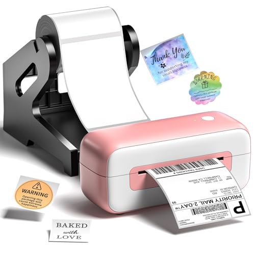 Phomemo Impresora de etiquetas DHL con soporte para etiquetas, impresora de etiquetas de envío de 4 x 6 pulgadas para teléfono/PC, impresora de etiquetas Bluetooth para etiquetas de envío, logotipo