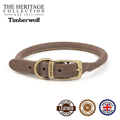 Rundes Timberwolf Leder-Halsband