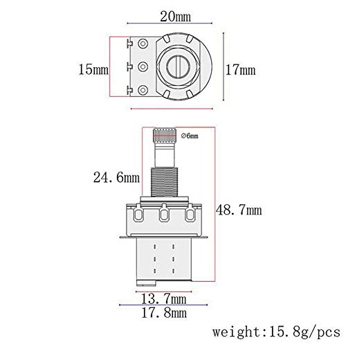 RuiJOTWAT 3x B500K Push Pull Guitar Control Tone/Volume Pot Potentiometer for Gibson Les Paul