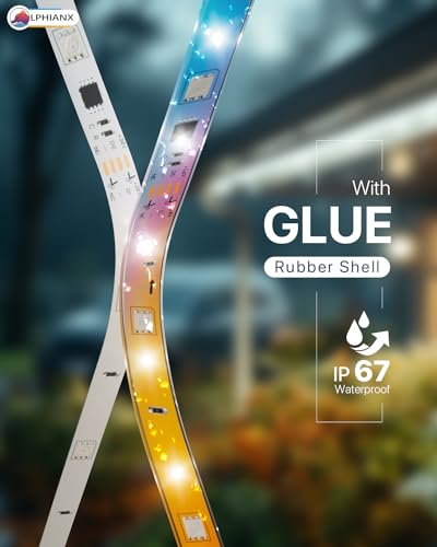 Lphianx 30 m Outdoor Led Strip Lights Waterproof, IP67 Waterproof Smart Light Strips with App Voice Remote Control, Music Sync Color Changing Exterior Led Lights for Deck,Balcony,Roof,Garden,Pool - Image 2