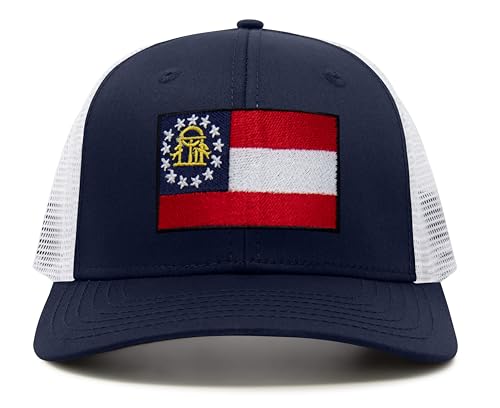 Image of International Tie State Hat for Men and Women, Adjustable Snapback Trucker Baseball Cap with Embroidered Patch
