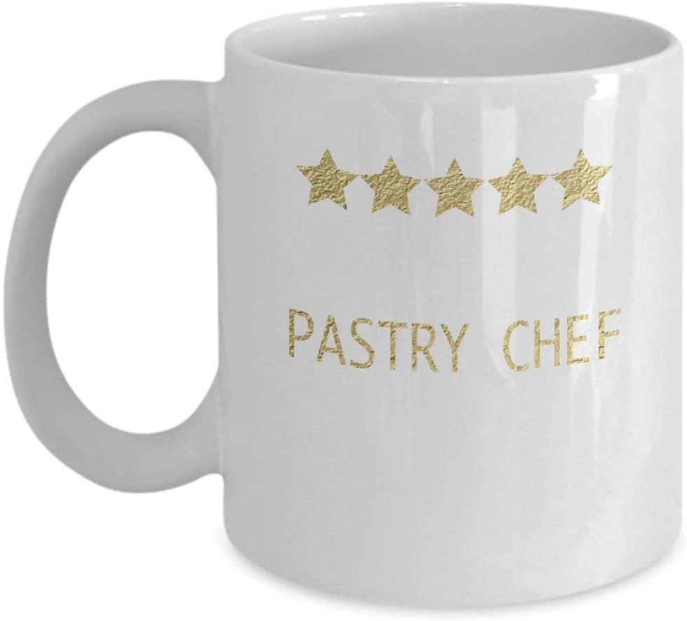 Giftme Five Star Best Pastry Chef Birthday, Christmas Coffee Tea Mug Unique 11oz White Ceramic Mug.