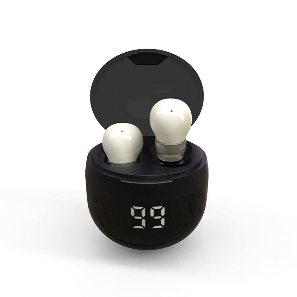 SK18 Ultra Small in-Ear Headset Wireless Invisible Smallest Bluetooth Earbuds for Sleep Comfortable with Mic and Fitable for All Type Ears Stereo Sound Earphones IPX5 Waterproof(Khaki)