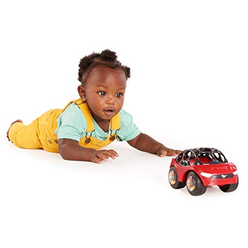 Image of Bright Starts Ford Rattle & Roll Mustang Race Oball Car Toy Push and Go Vehicle, Easy Grasp, Ages 3 Months+, Red & Black