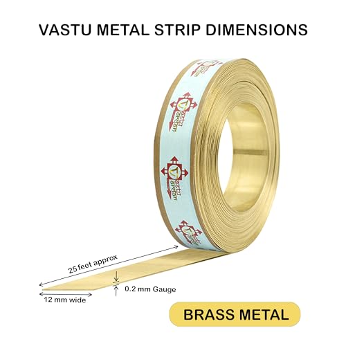 Image of Brass Strip | 0.5 INCH | Pack of 1 | Strip for Vastu Remedy | Width-12mm, Thickness-0.2mm, Length-25 Feet Approx.