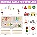 Busy edition Activity Table for 1 Year Old, 8 in 1 Wooden Montessori Learning Table with Shape Sorter, Cars, Sensory Development Bead Maze Toy for Toddlers 1-3 Birthday Gift