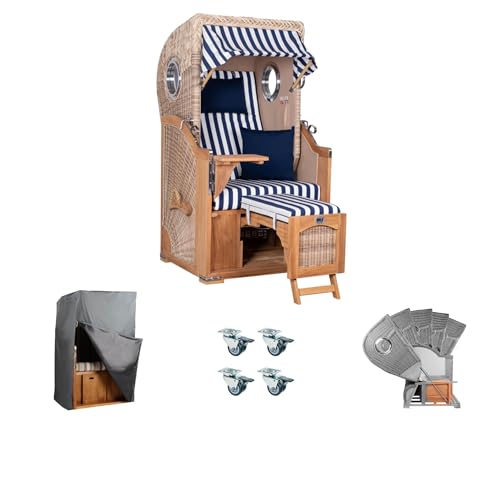 MR. DEKO Strandkorb Single Komplettset Düne...