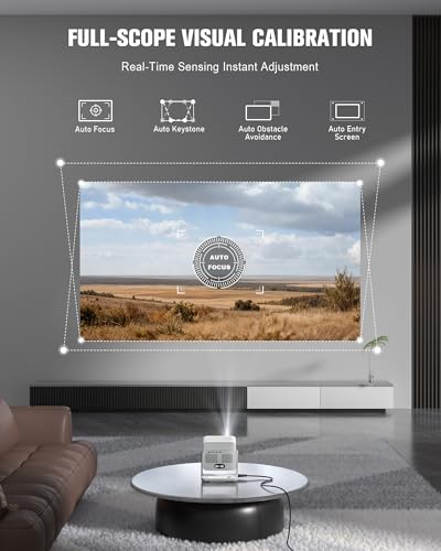 Image of 【Flagship Official Licensed Google TV】Smart Outdoor 4K Projector with WiFi and Bluetooth, VOPLLS Projectors with Dolby /Auto Focus, Portable Phone Movie Gaming Wireless Wifi Proyector for Bedroom /Home