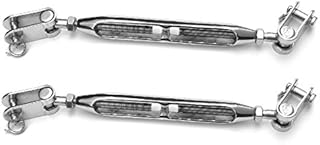 Two Marine Grade Stainless Steel Open Body Turnbuckle 1/4