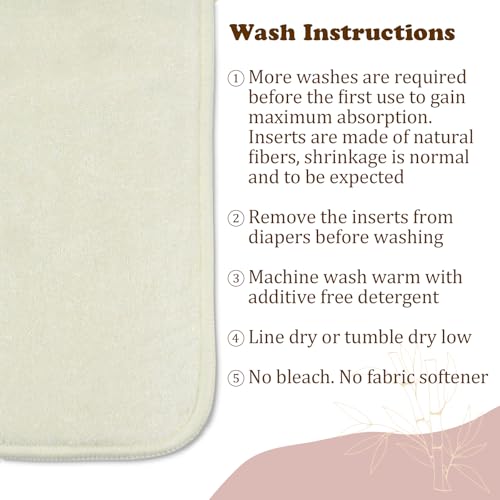 Image of Mama Koala 6-Layer Natural Cotton Cloth Diaper Inserts, Adjustable and Reusable for Any Baby Cloth Diaper(6 Pack)
