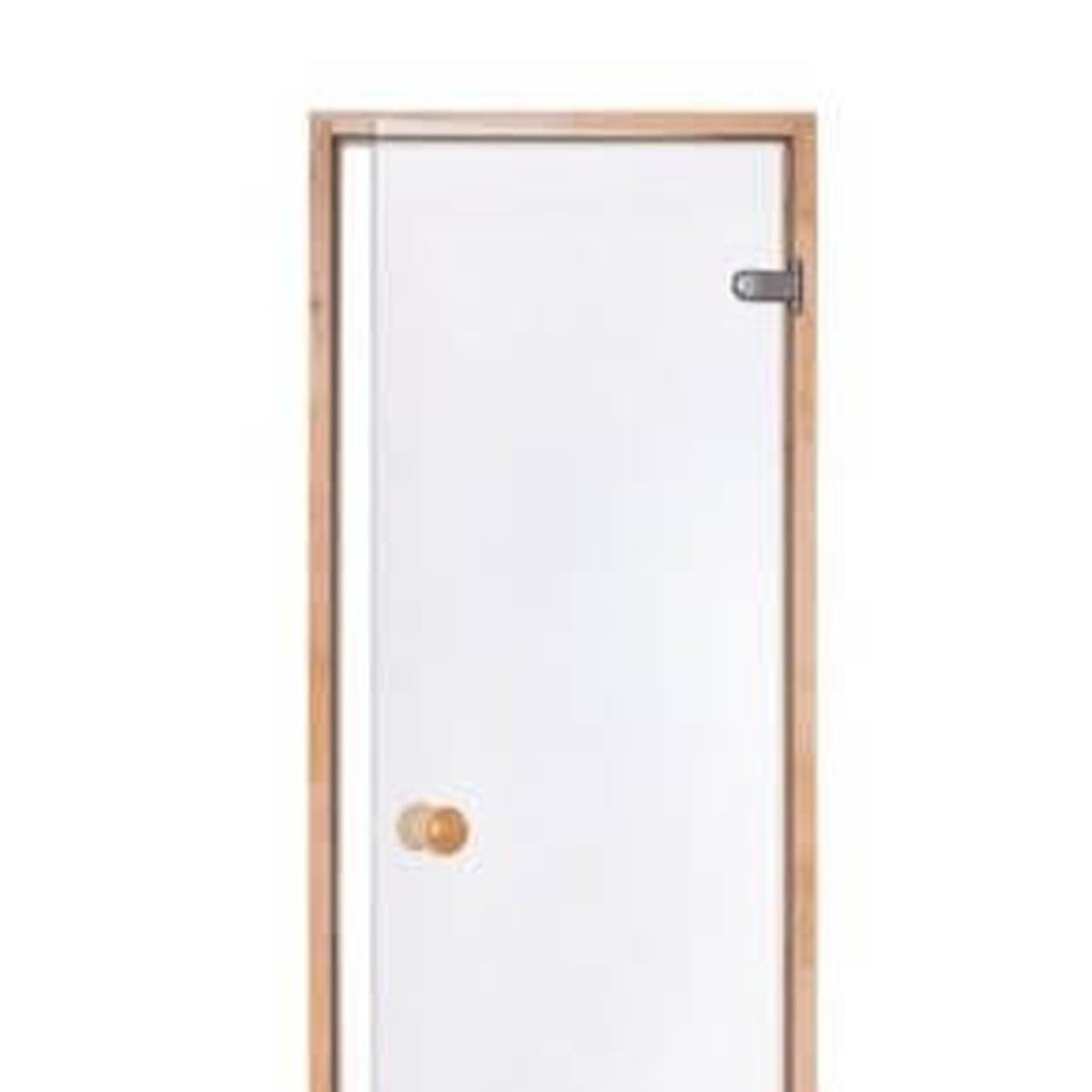 Porte de Sauna en Verre sécurite 8 mm Cadre en pin 60 x 190 Transparente