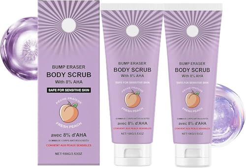 Exfoliante Corporal para Queratosis, Suave Renovador de la Piel, Limpieza Profunda y Exfoliante con Perfume de Melocotón, para Piel Sensible