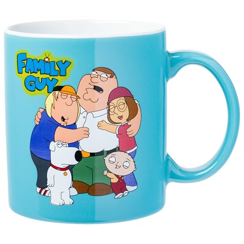 Silver Buffalo Family Guy Ceramic Mug Featuring Peter Griffin, Stewie Griffin, Meg Griffin, Brian Griffin, and Chris Griffin, 20 Ounces