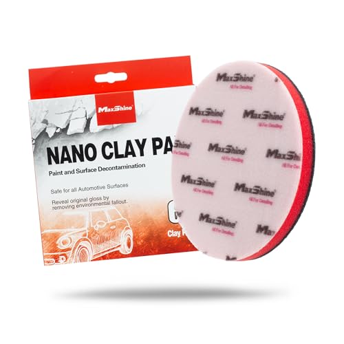 Image of Maxshine Universal 6 inch Fine Grade Clay Pad - Reusable Clay Disc for Car Detailing, Removes Overspray, Brake Dust, Sap & Water Spots - Works by Hand or Machine - Fast & Long-Lasting Decontamination