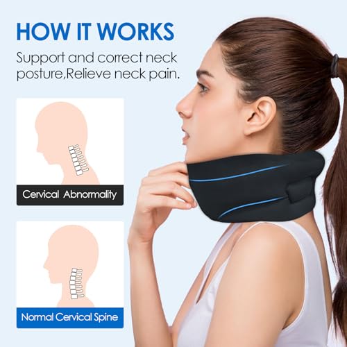 Waymaytecy Nackenstütze Gegen Nackenschmerzen, Zervikorrekte Halskrause, Entlastung Der Halswirbelsäule, Verstellbare Halskrause für Schlafen, Neck Support Für Schlaf & Alltag, Für Frauen Und Männer