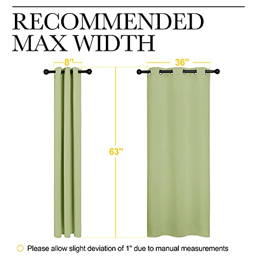 Image of NICETOWN Nursery Curtains 63 inch Long, Thermal Insulated & Room Darkning Curtains with Grommet Top, Light Sage Green Draperies for Son's Room, Kitchen, 1 Pair, W42 x L63 in per Panel